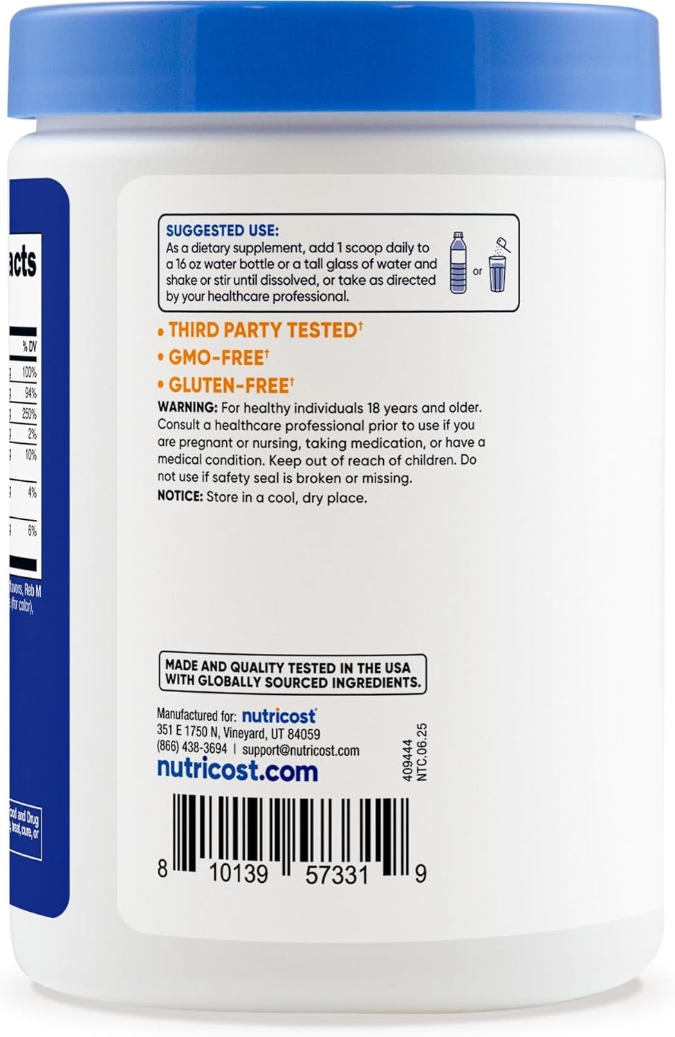 Electrolyte Complex Powder (60 Servings, Blue Raspberry) – Hydration Supplement