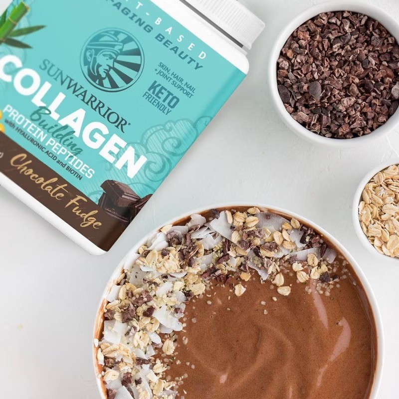 Collagen Building Plant Based Protein Peptides Powder – Chocolate Fudge – 17.6oz
