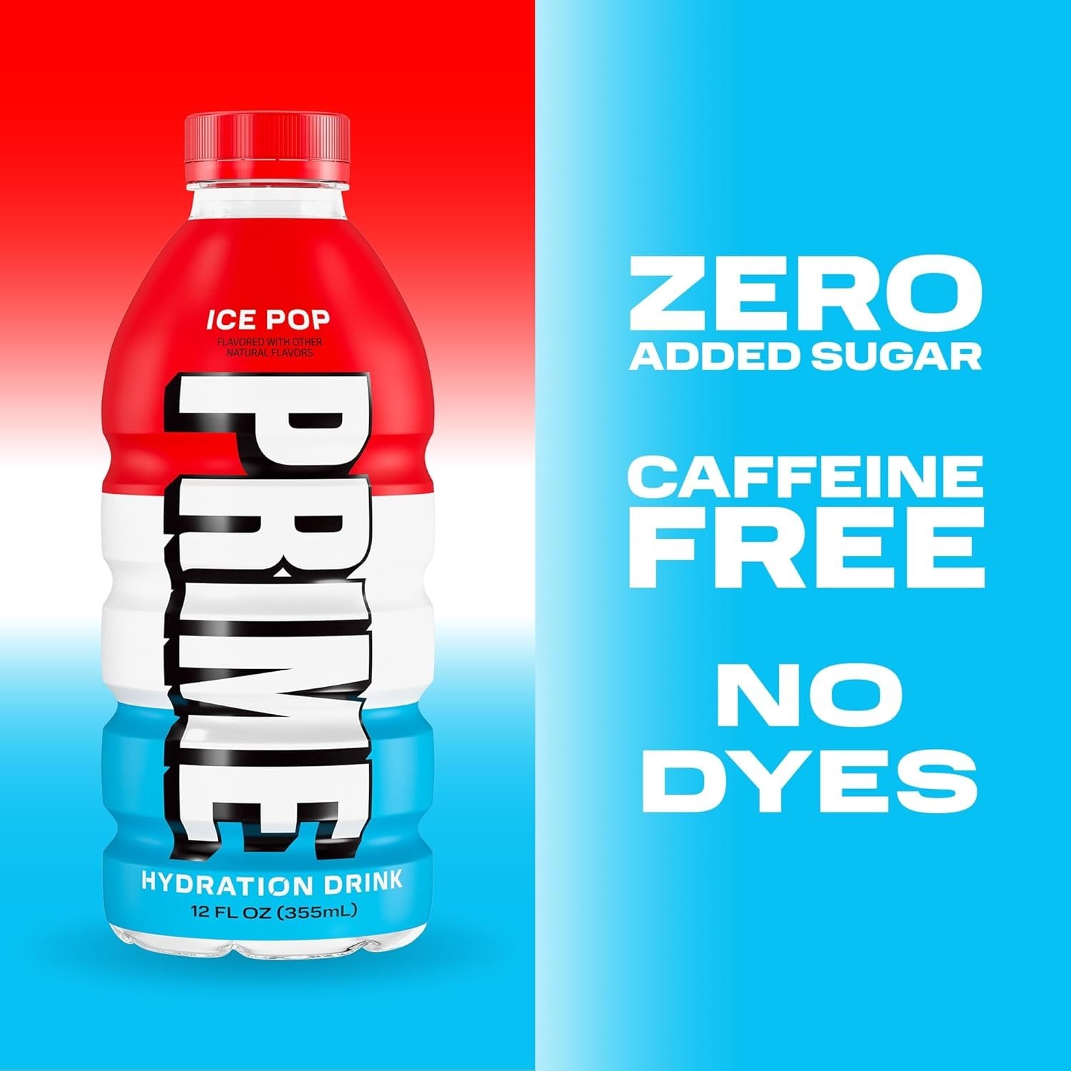 PRIME HYDRATION Variety,Berry Freeze,Cherry Freeze, Ice Pop Drinks,12 Oz,15 Pack