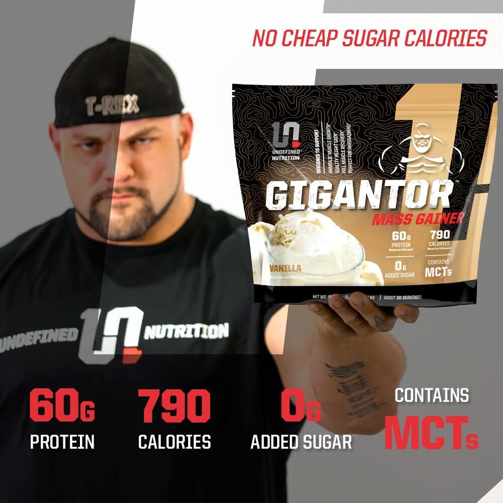 Undefined Nutrition Gigantor Mass Gainer by Brian Shaw 60g Protein, 30 Servin…