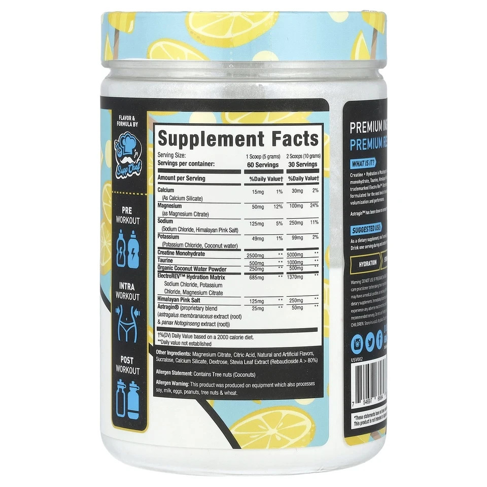 Creatine + Hydration, LEMON ITALIAN ICE , 10.58 oz (300 g)