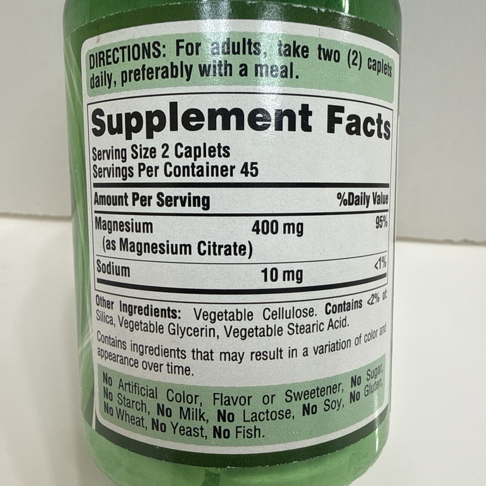 Puritan’s Pride Magnesium Citrate – 200 mg – 90 coated caplets – EXP 02/28