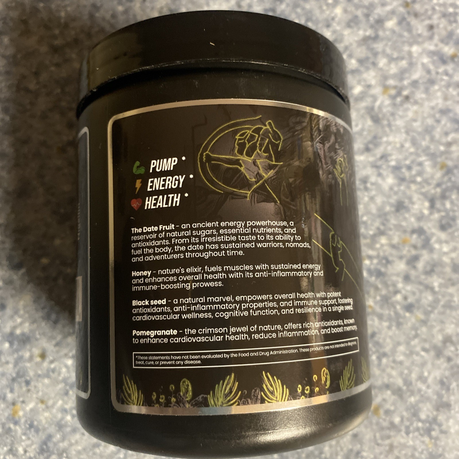 Taknir Pre Workout Dietary Supp. Powered by the Date Fruit Lemon Ice Flavored