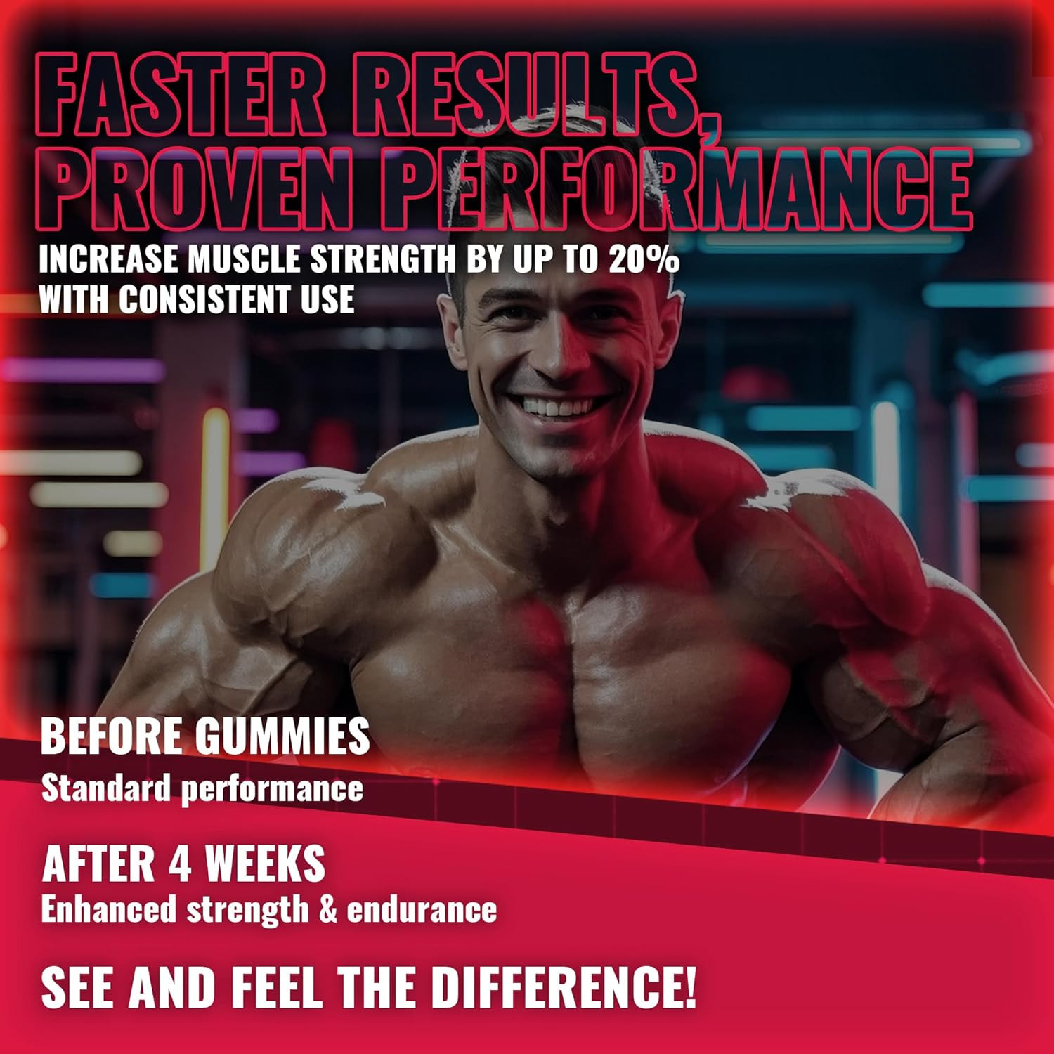 Creatine Monohydrate Gummies, NSF Certified Creatine Gummy, 5G Dose for Men & Wo