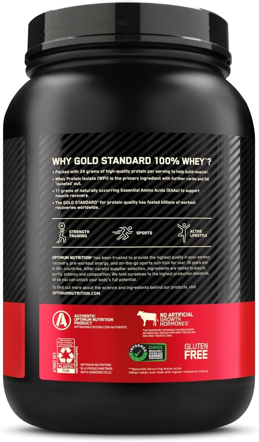 Gold Standard 100% Whey, 2 lbs Banana Cream – High Protein for Workout Recovery