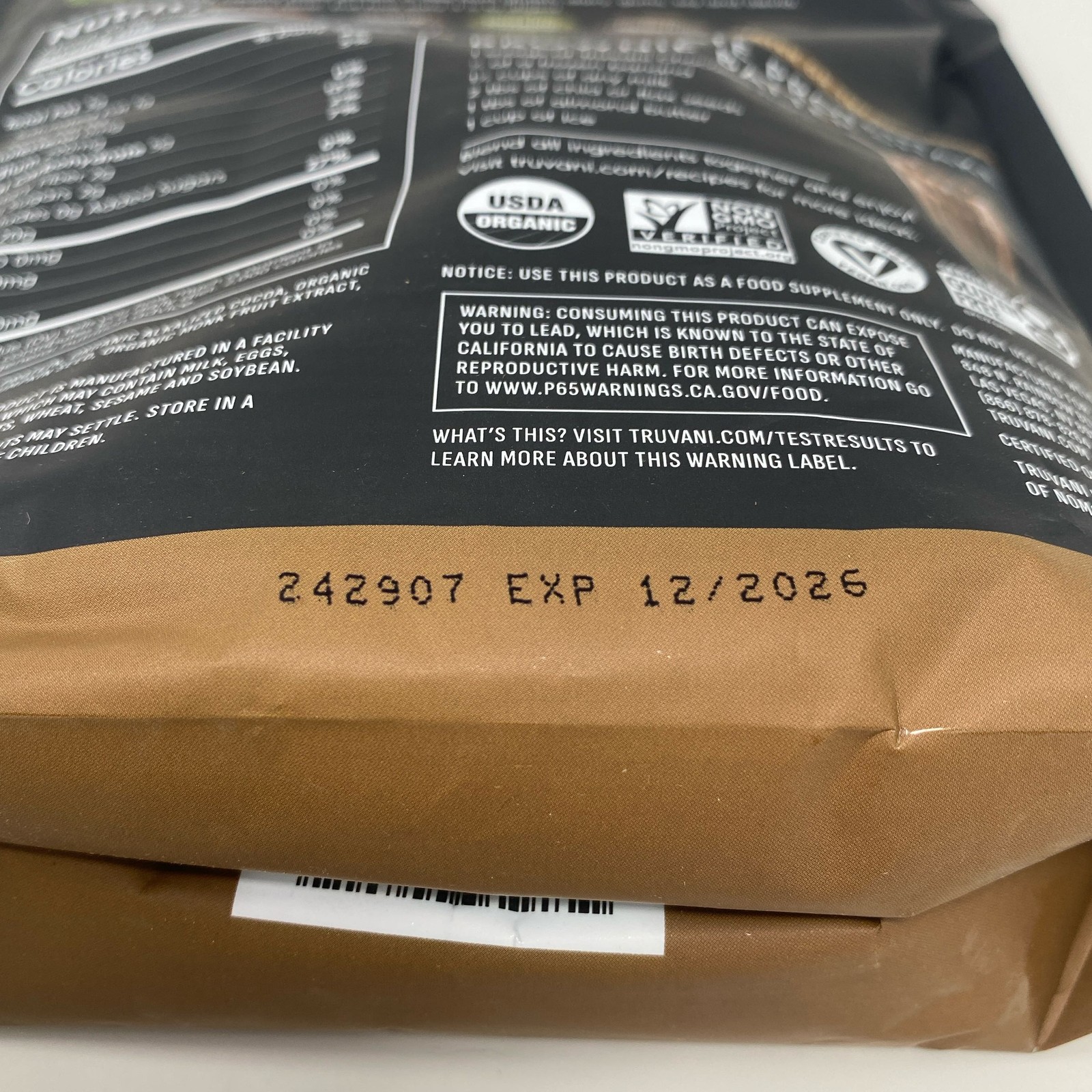 Truvani Chocolate Plant Protein Powder 23.63 oz – Exp 12/2020