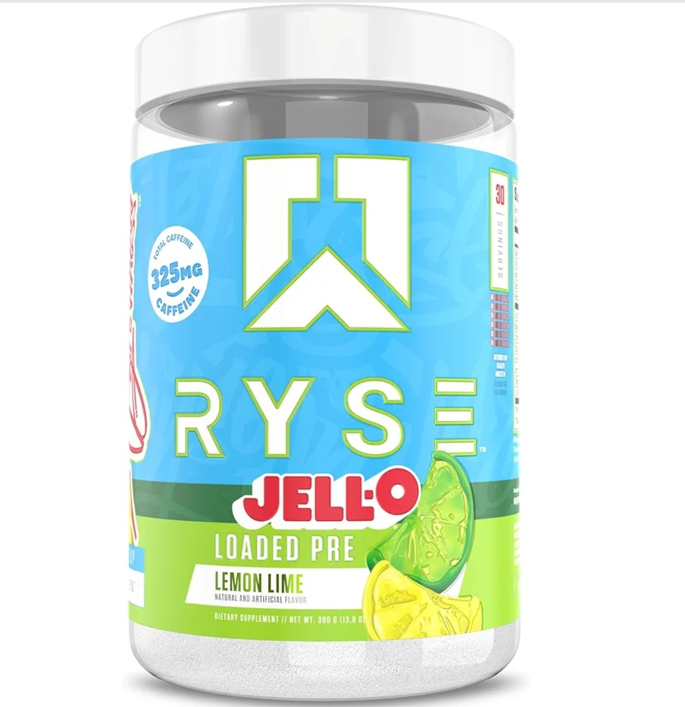 Ryse LOADED PRE 14 oz Size (30 Ser) JELL-O Series Lemon 🍋 Lime Fla BEST BY 9/26