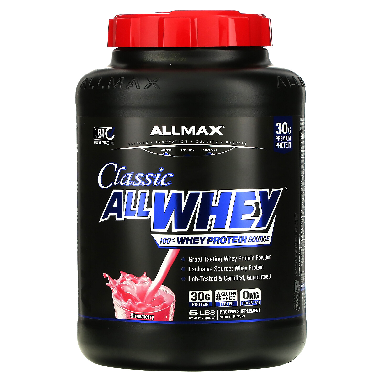 Classic AllWhey, 100% Whey Protein, Strawberry, 5 lbs (2.27 kg)