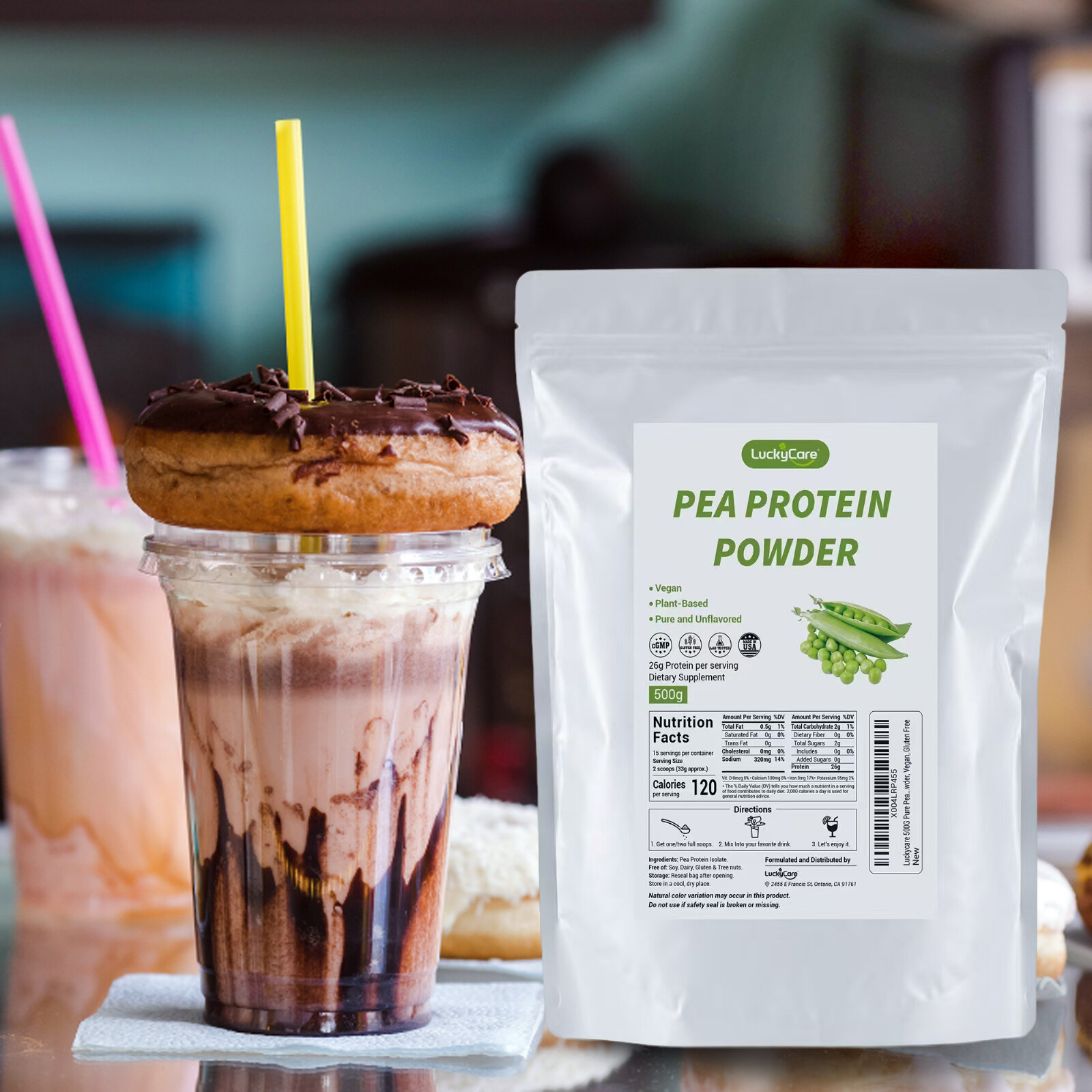1.1/2.2LBS Pure Pea Protein Powder Vegan Protein Powder Muscle Growth Support