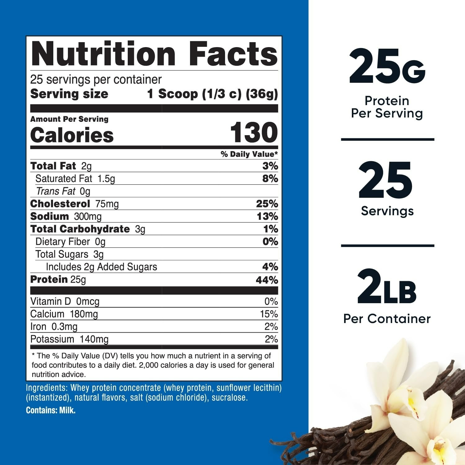 Nutricost Whey Protein Concentrate Vanilla 2lbs – 25g Protein per Serving