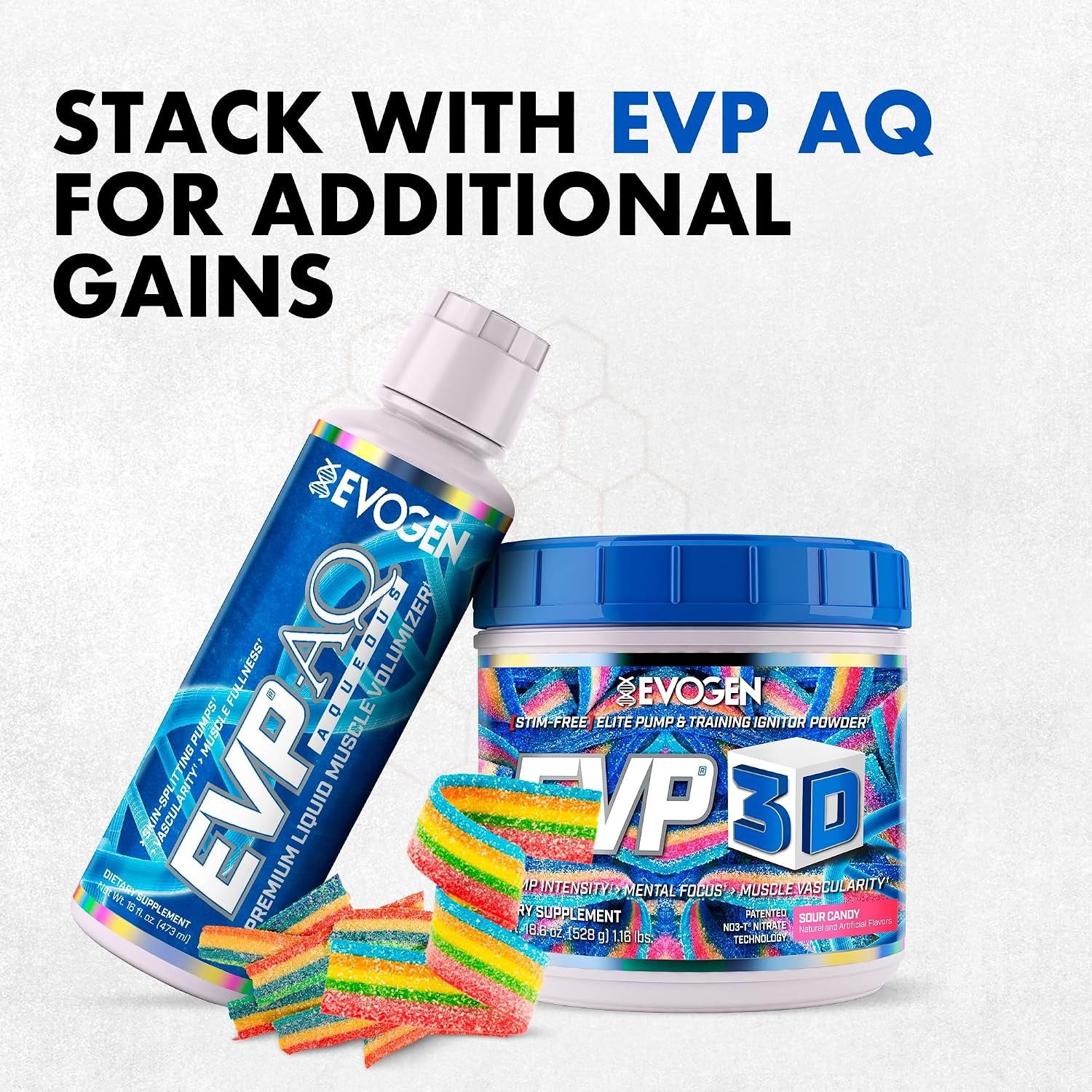 Evogen EVP 3D Stim Free Pre Workout 40 Servings Sour Candy Beta Alanine