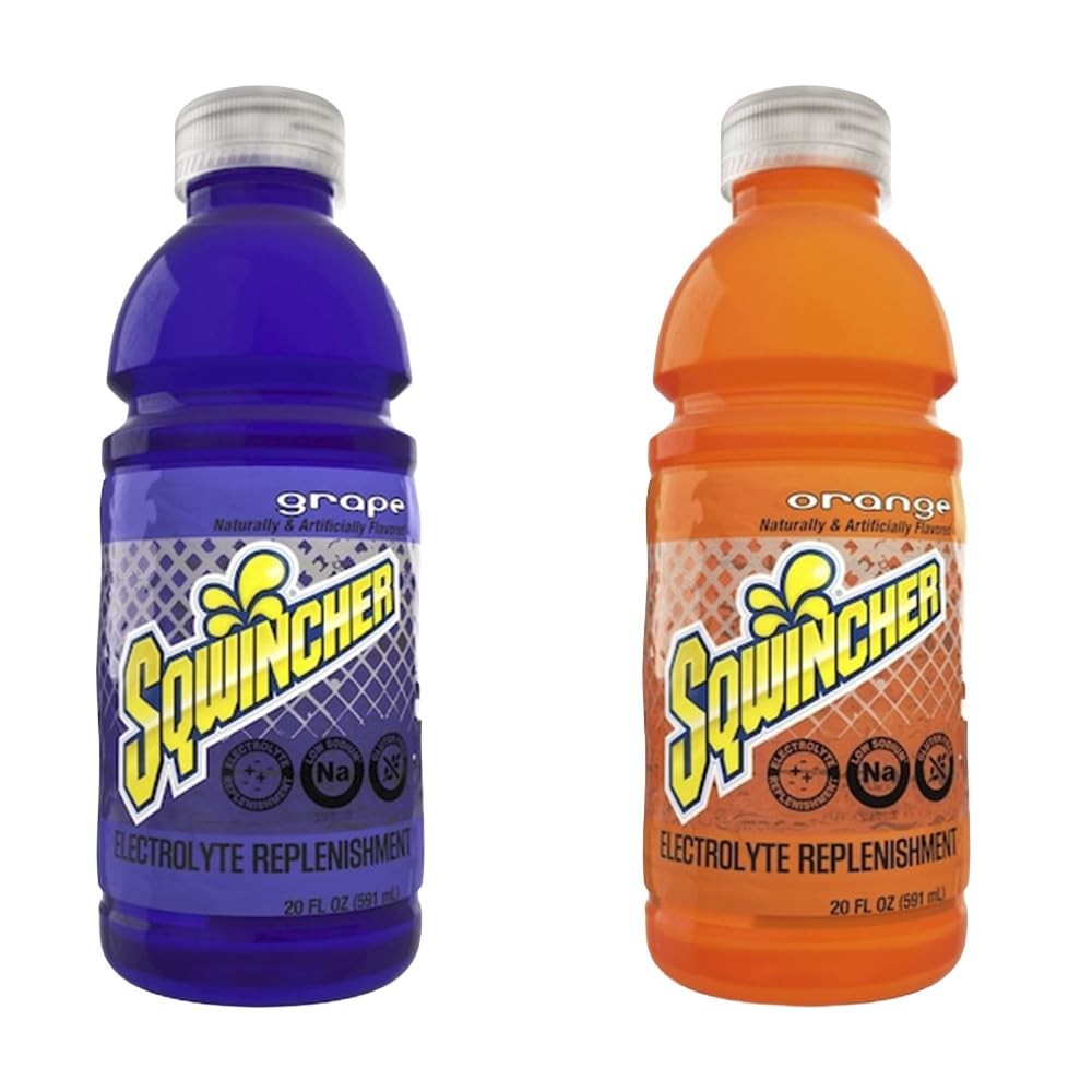 Electrolyte Sports Drink, Grape & Orange, 24 Bottles Each (48 Total)