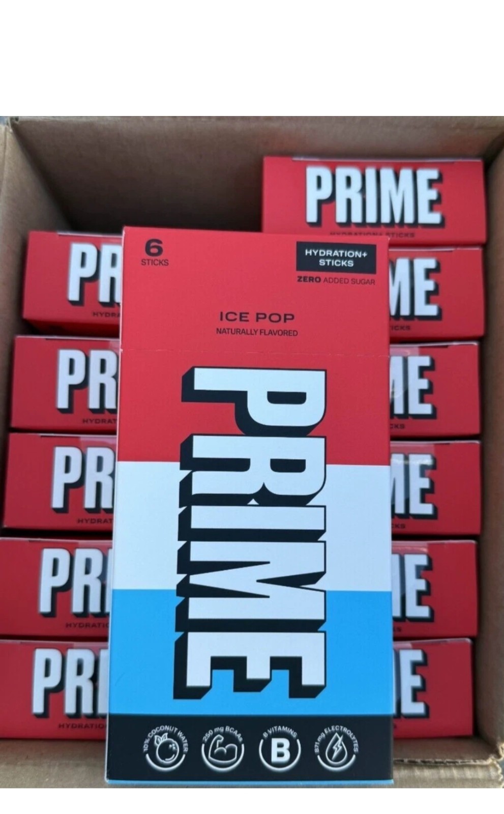 Prime Hydration Drink Mix Ice Pop 6 Sticks Lot Of 12 Boxes 72 Sticks check BB!