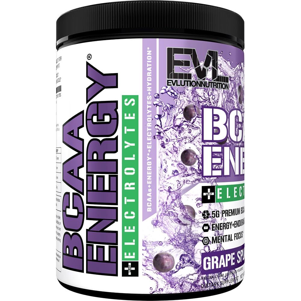 BCAA Energy Electrolytes Grape Splash 30 Servings Muscle Recovery Supplement