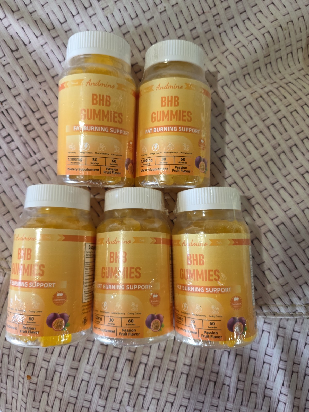 5 BHB Gummies 1100mg BCAA Gummies Amino Acids Supplement for Muscle Im…