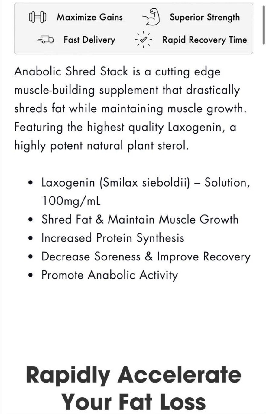 Shred Stack Laxogenin Plant 🌱 Based Sterol 4 Cuts/ Shreds By Vintage Muscle 💪