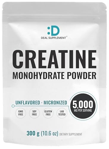 Creatine Monohydrate Powder 5g 120 Servings Micronized Unflavored