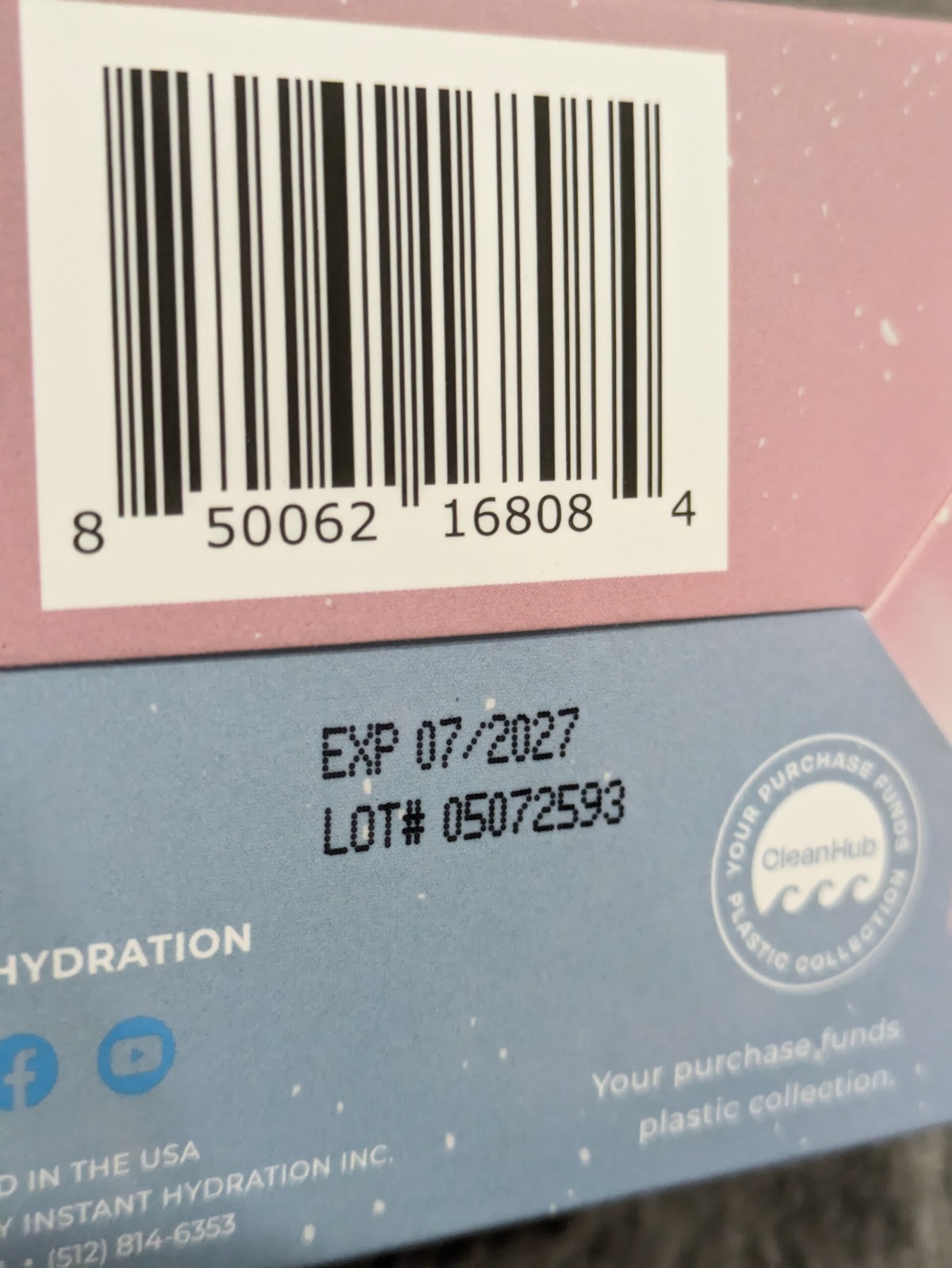 Instant Hydration Electrolyte Laura Beverlin 30 Packets Cotton Candy NEW 07/2027
