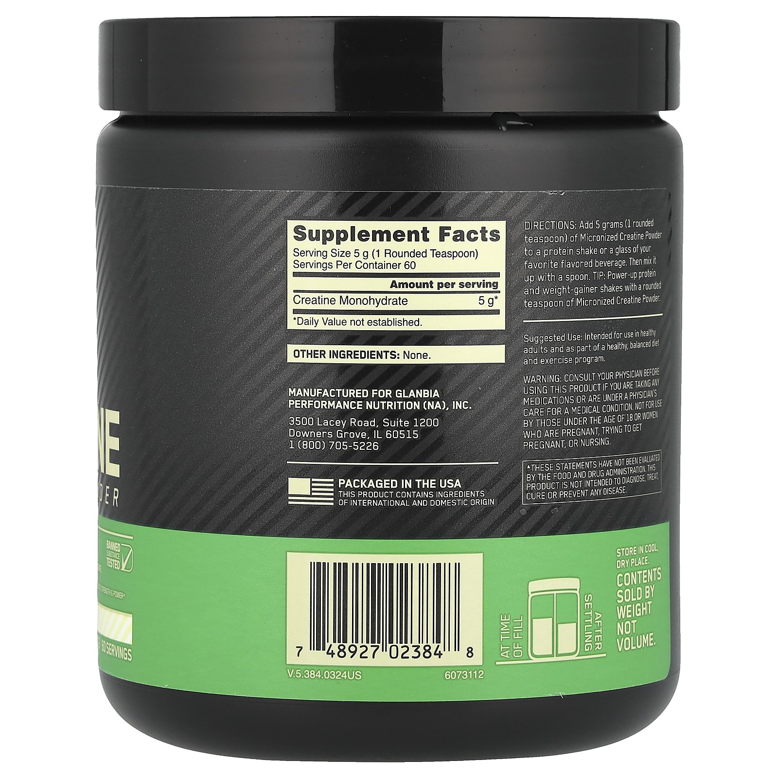 Optimum Nutrition, Micronized Creatine Powder, Unflavored, 10.6 oz (300 g)