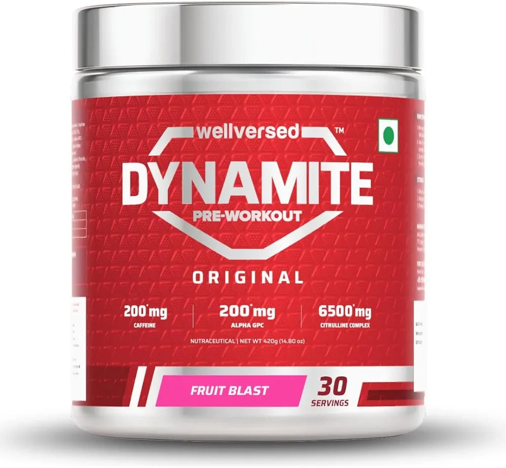 Dynamite Pre Workout Energy Focus Strength Pump 6500mg Citrulline Gym Supplement