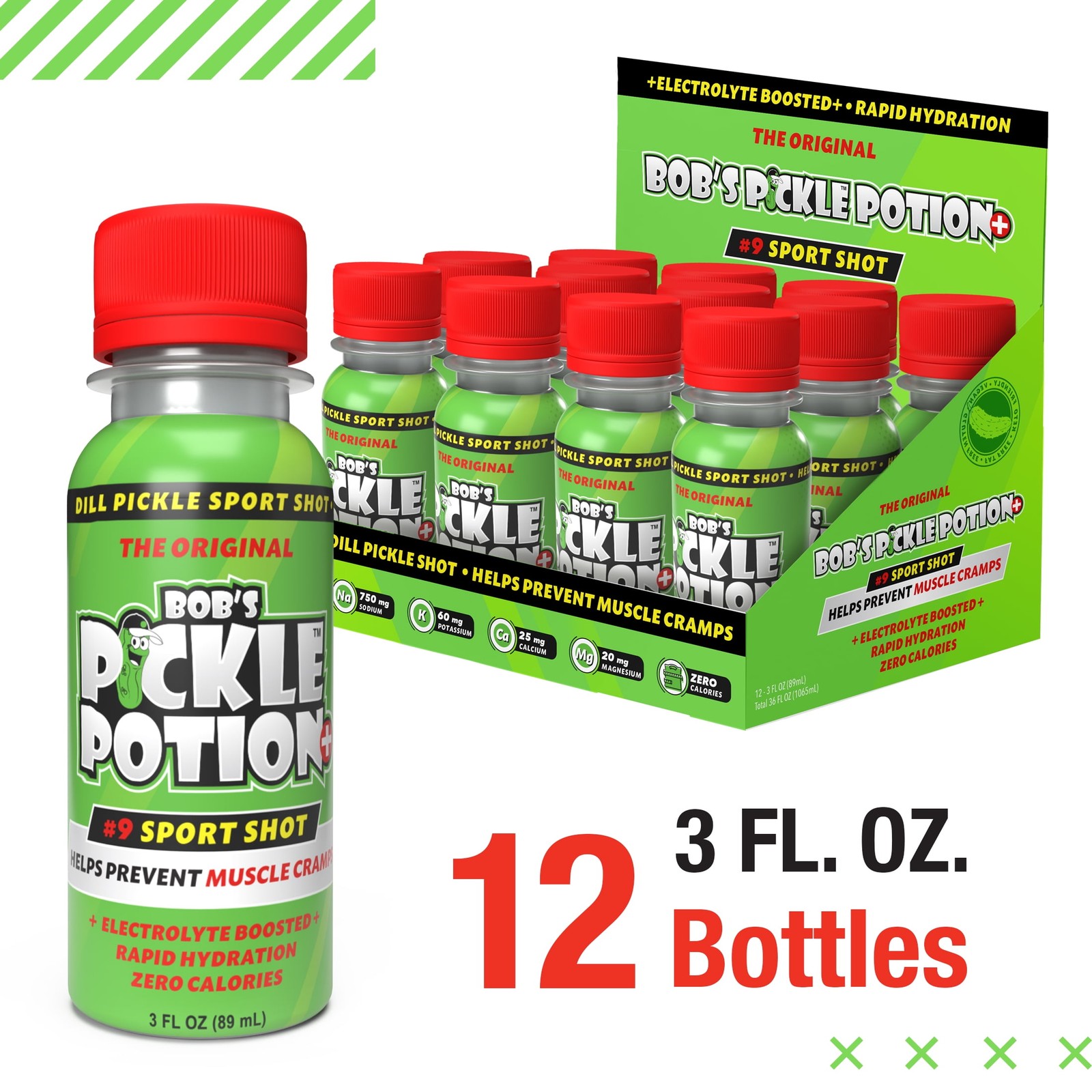Pack of 2 – Bob’s Pickle Potion 3oz Sports Shot; 12pk