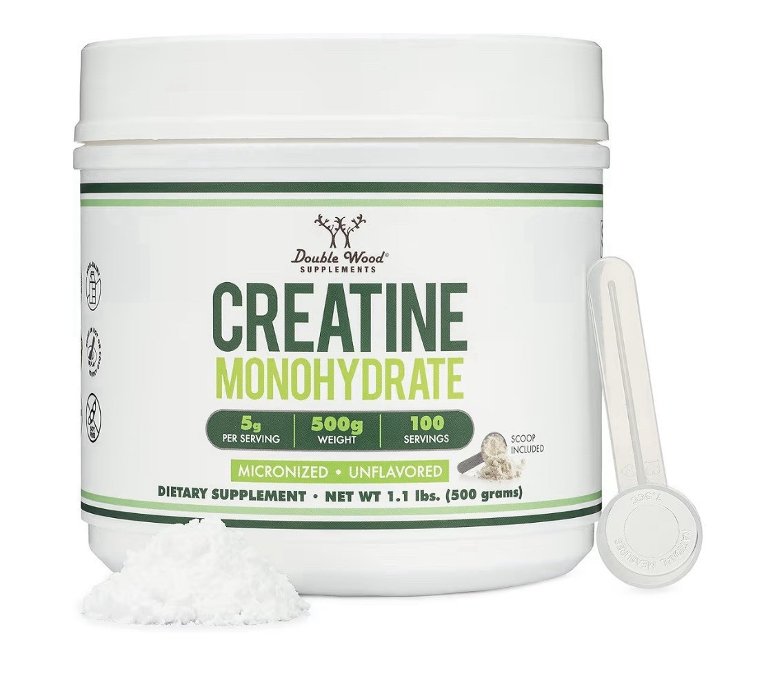 Double Wood Supplements Micronized Creatine Monohydrate Powder Unflavored 500g