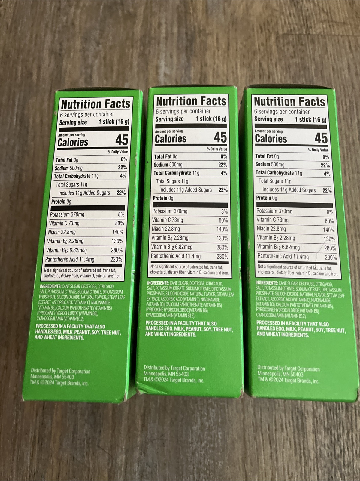 3 boxes/24 packs total Up&Up Electrolyte Drink Mix Lemon Lime BB 08/2026
