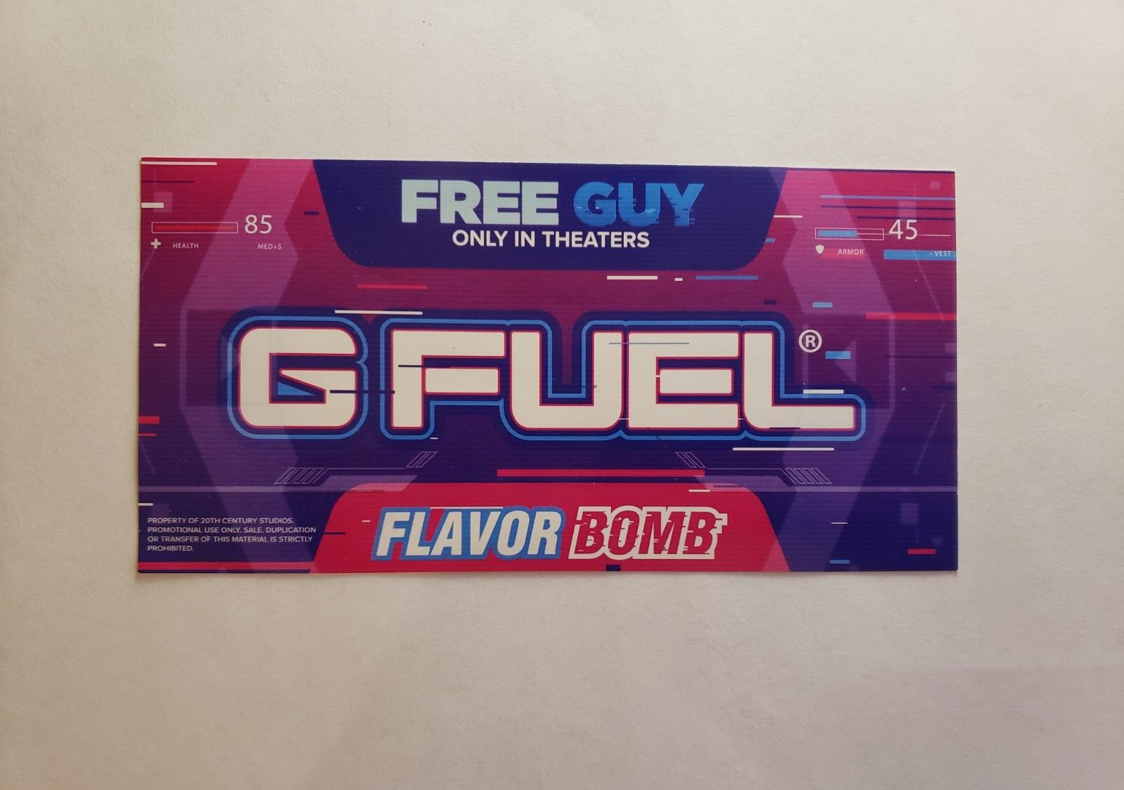 Gamma Labs GFuel Official Free Guy Flavor Bomb Limited Ed. Sticker Decal (6 x 3)