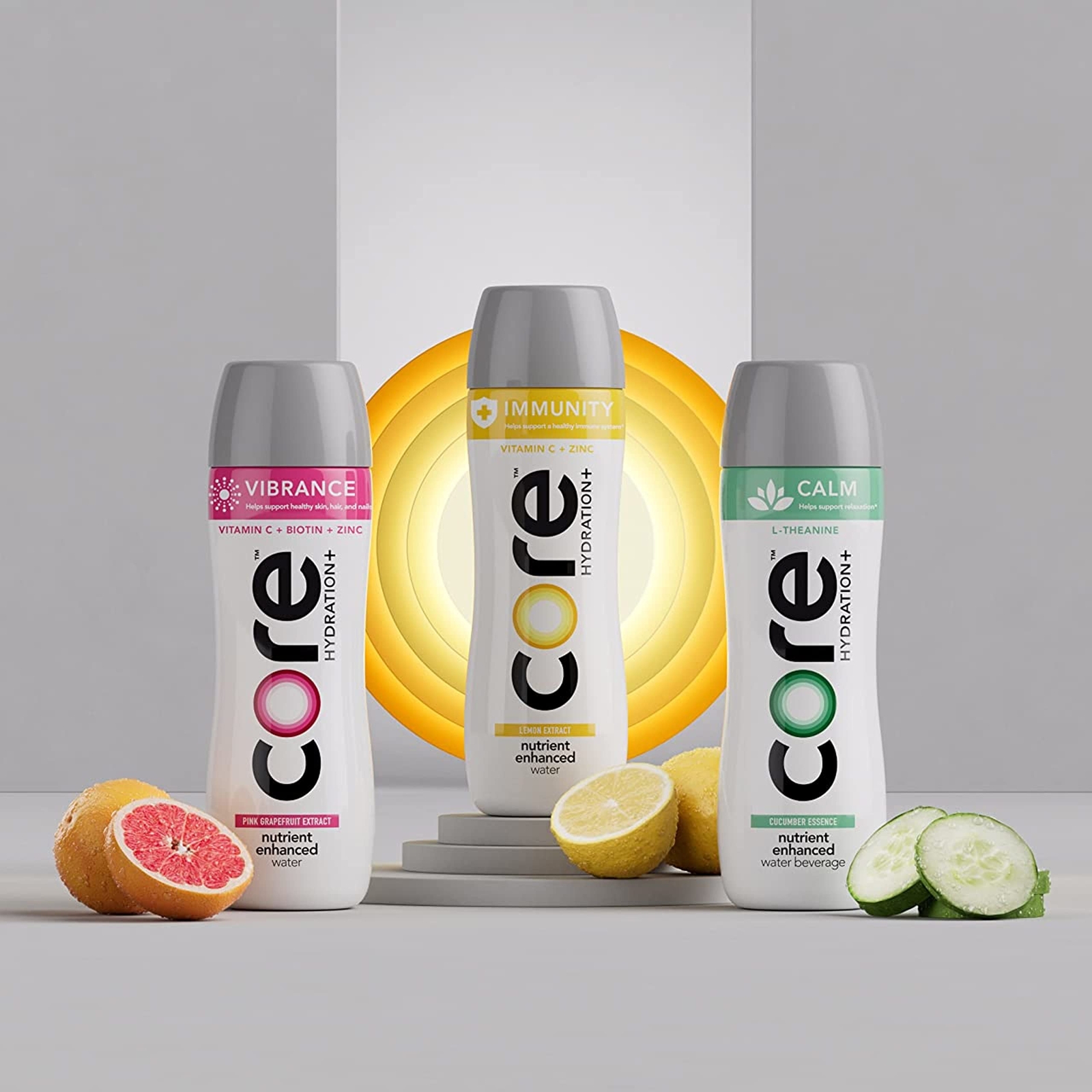 Core Hydration Calm 23.9 Fl Oz Pack of 12 Cucumber Essence Zero Calories