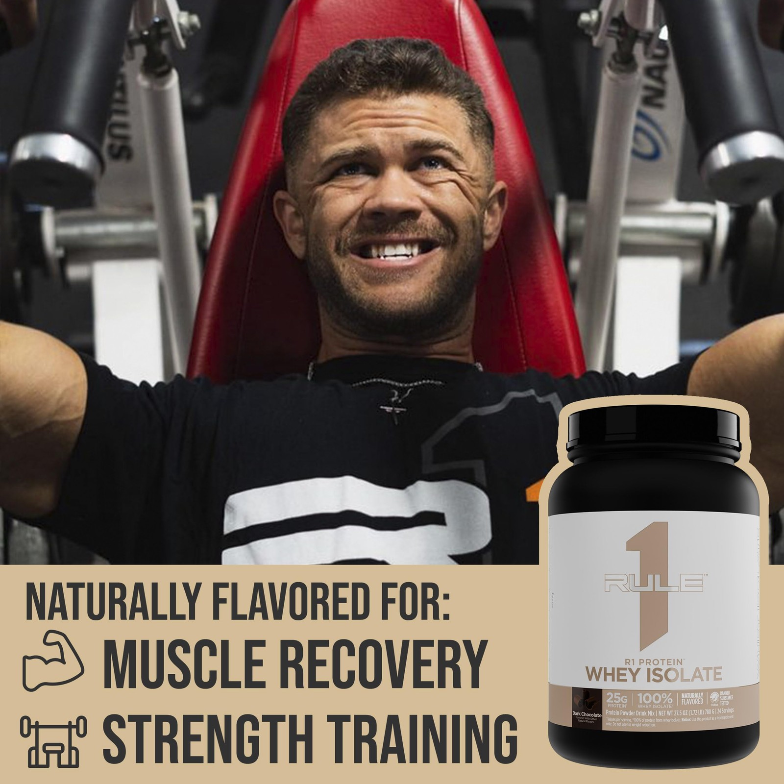 Rule 1 Naturally Flavored R1 Protein Whey Isolate Clean Formula with 25g Pro…