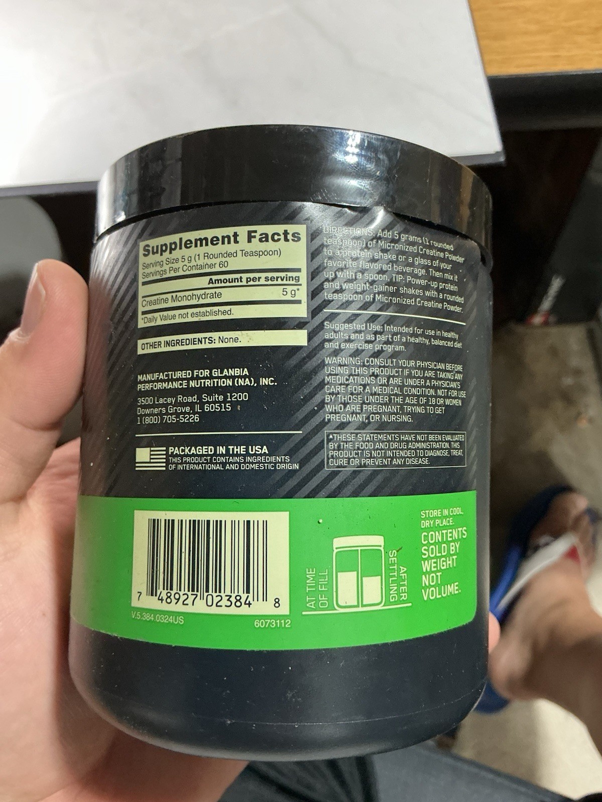 Optimum Nutrition, Micronized Creatine Powder Unflavored 10.58 oz 300g Exp 06/26