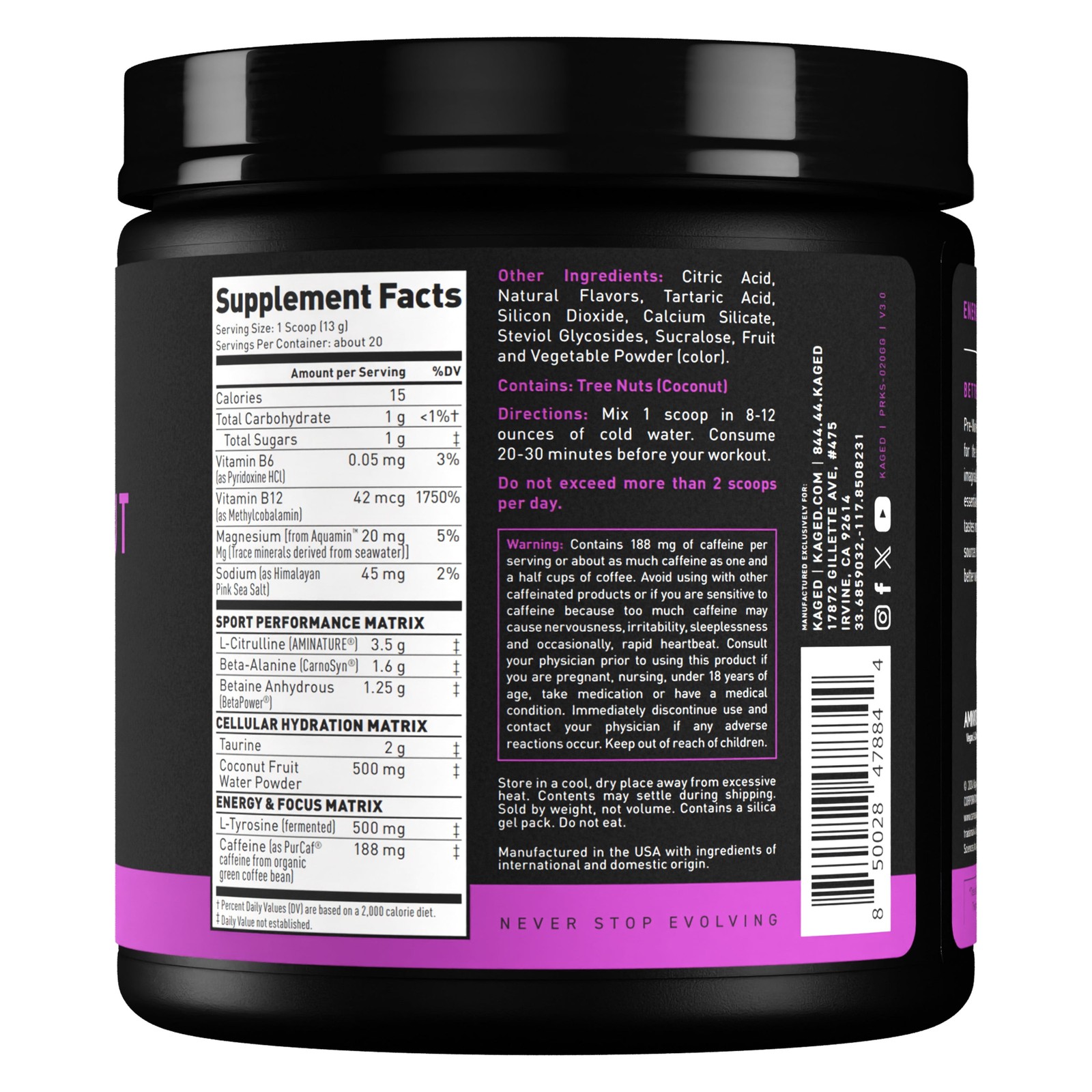 Pre- Sport Pre-Workout – Glacier Grape (9.38 Oz. / 20 Servings)