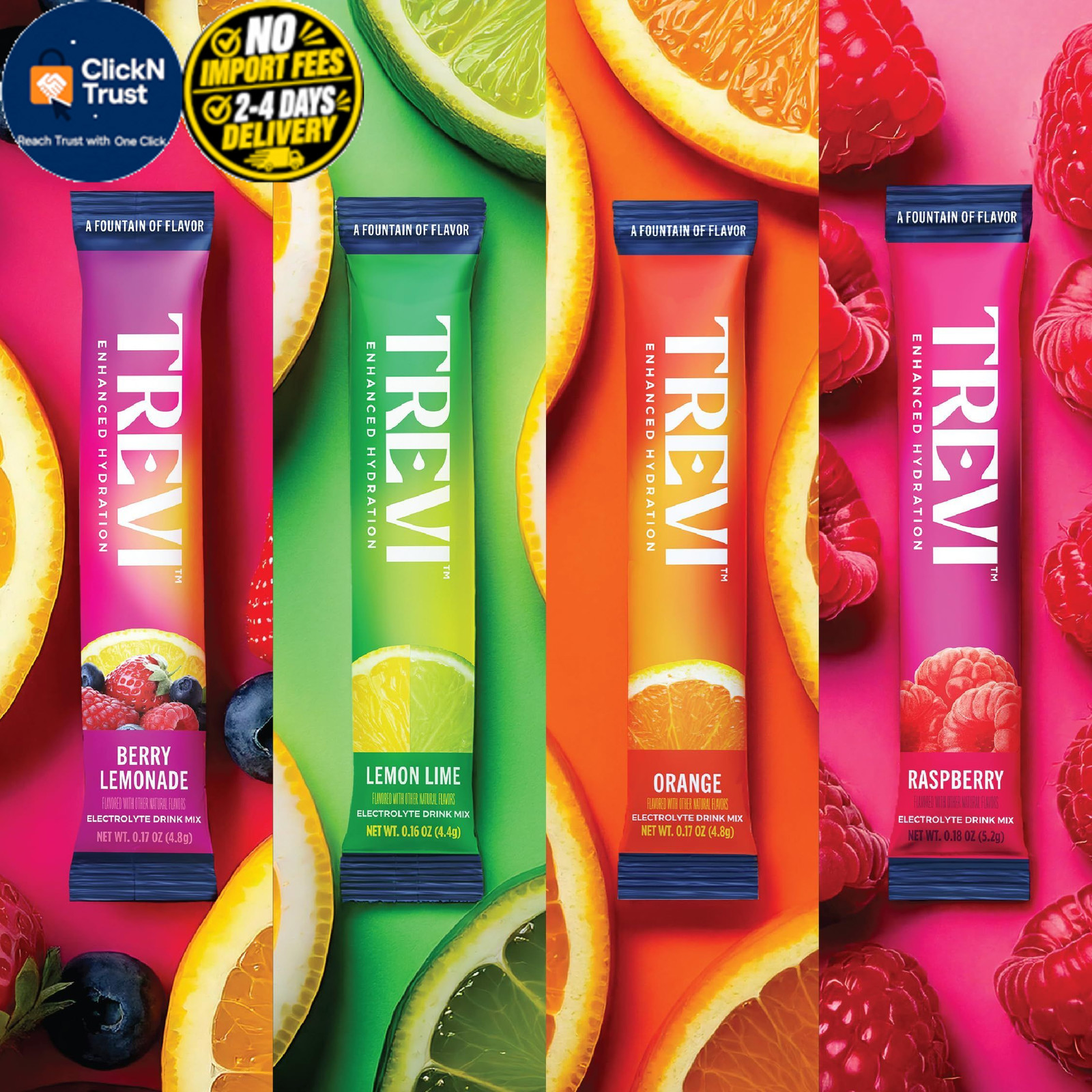 TREVI Electrolytes Powder Packets, Sugar Free Hydration, Classic 8 8 Servings
