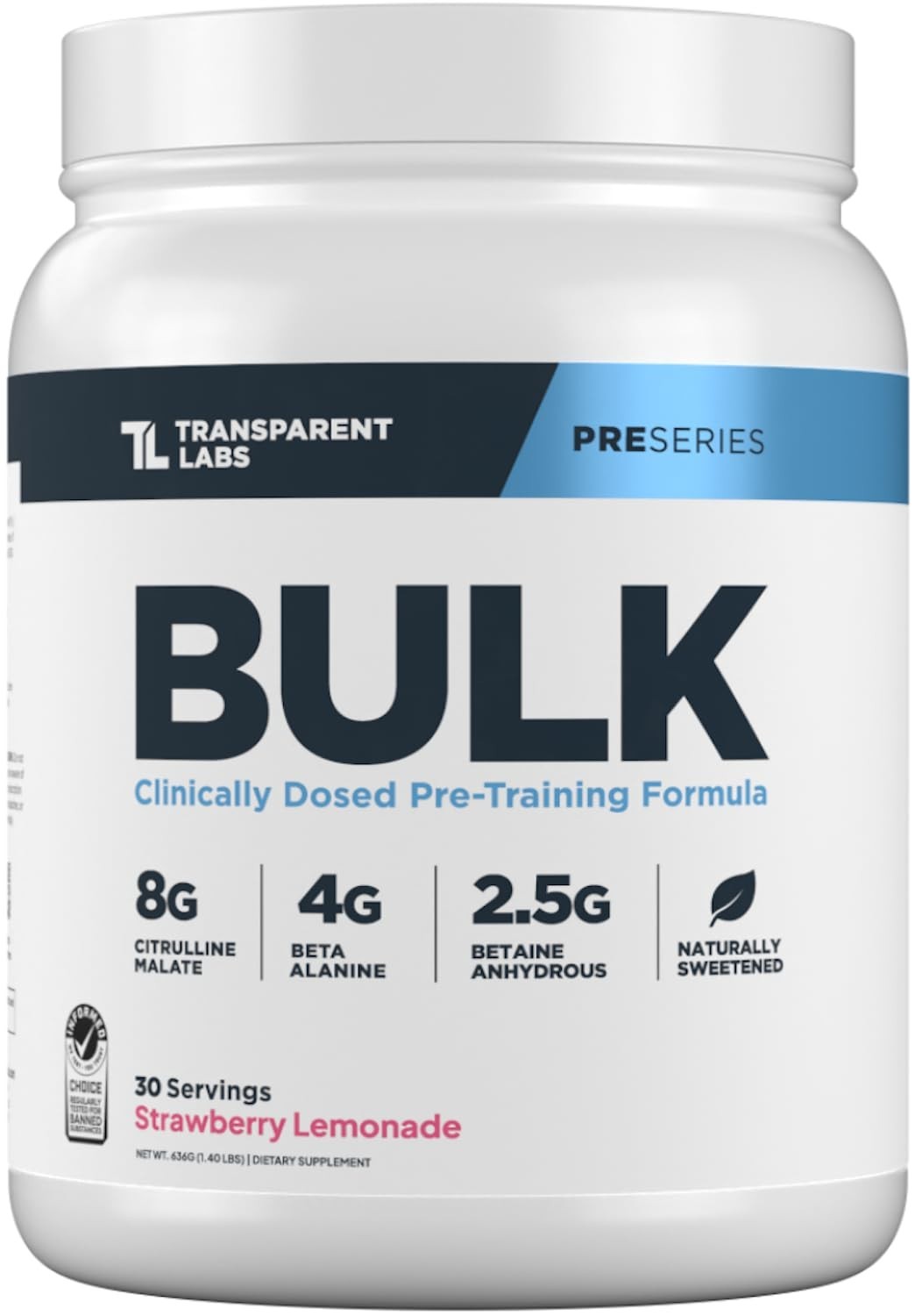 Naturally Sweetened Pre Workout Powder for Muscle Building & Strength – 30 Servi