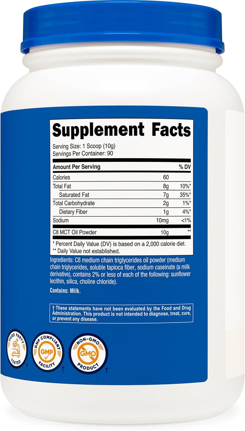 C8 MCT Oil Powder 2LBS (32Oz) – 95% C8 MCT Oil Powder