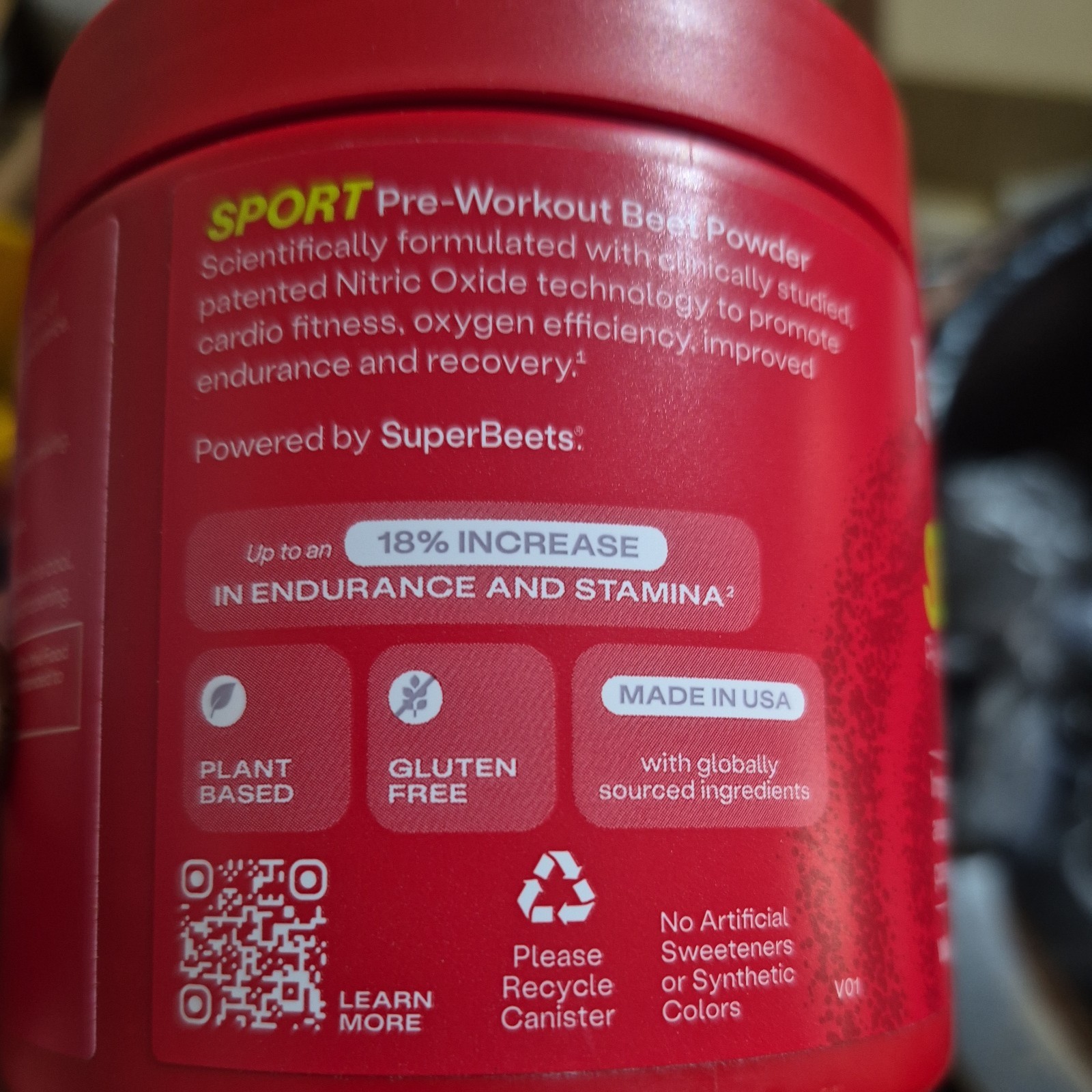 Superbeets Sport Endurance Pre Workout Powder, Nitric Oxide Supplement, NSF Cert