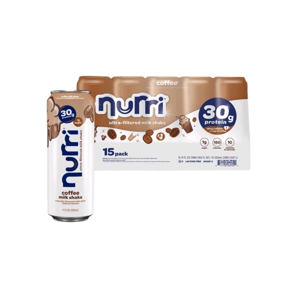 Nurri Coffee Protein Shake 15 Pack 30g Protein Ultra Filtered Milkshake 11oz