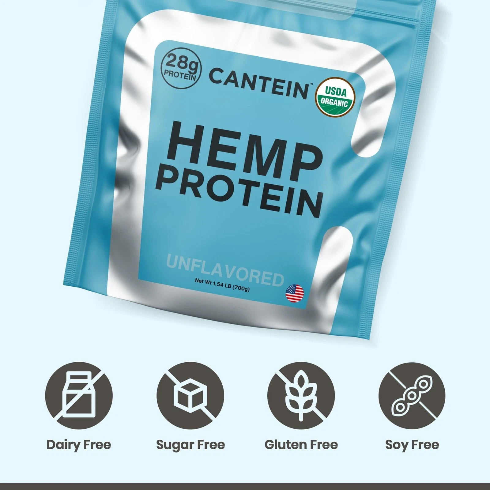 Cantein Organic Hemp Protein Vegan Protein Powder Clean Plant Based Protein P…