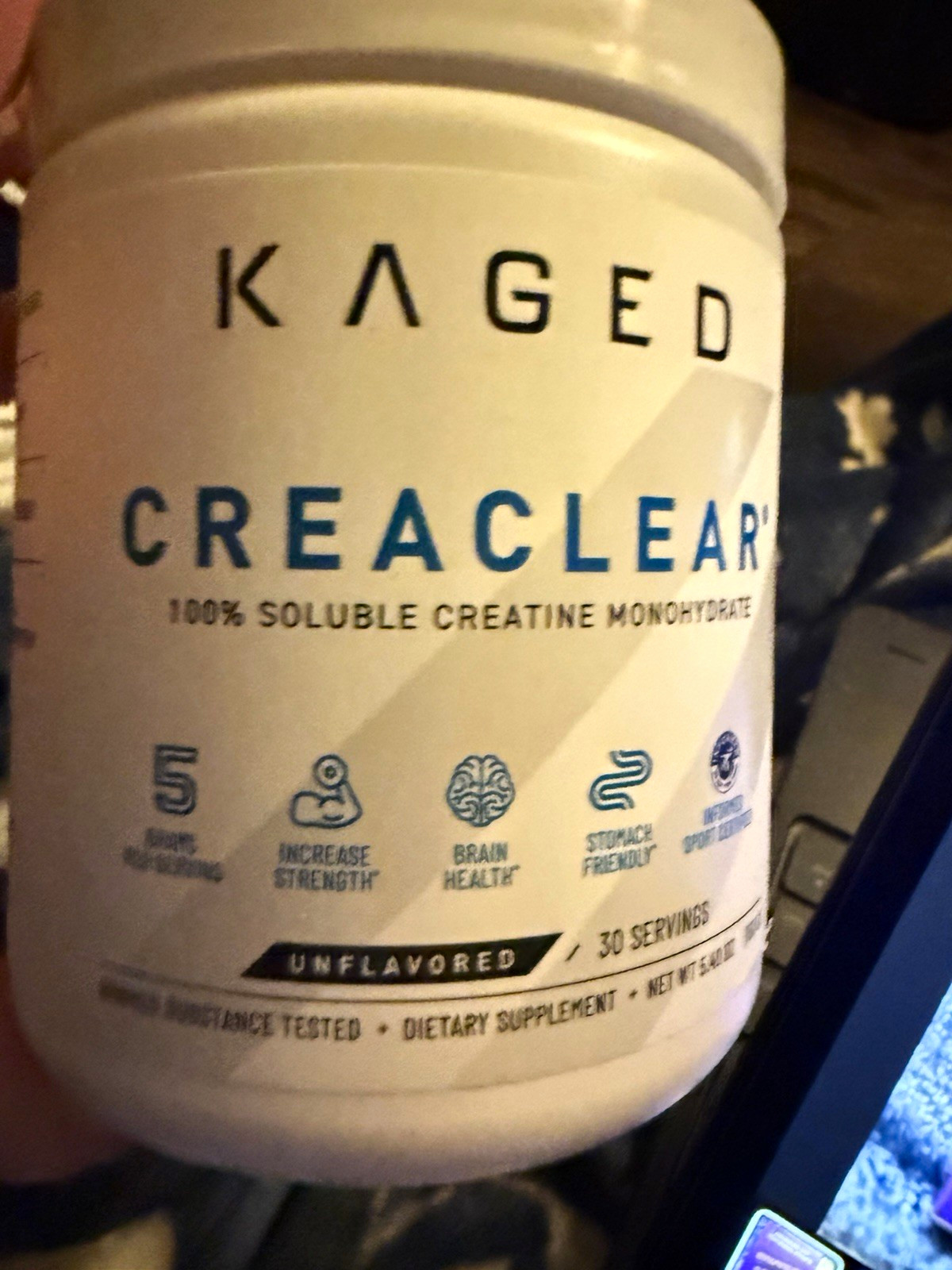 Kaged CreaClear Creatine Monohydrate Unflavored 30 Servings 5.4 oz exp 5/2028