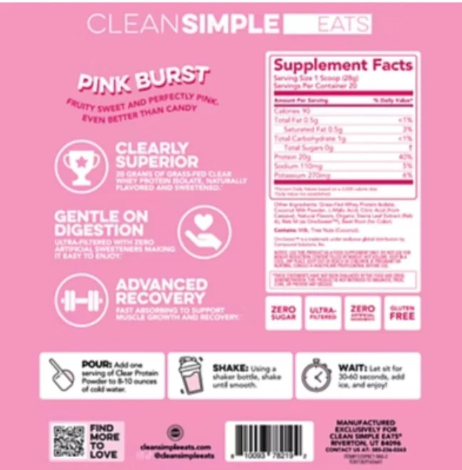 Clear Protein Powder – 100% Grass-Fed Whey