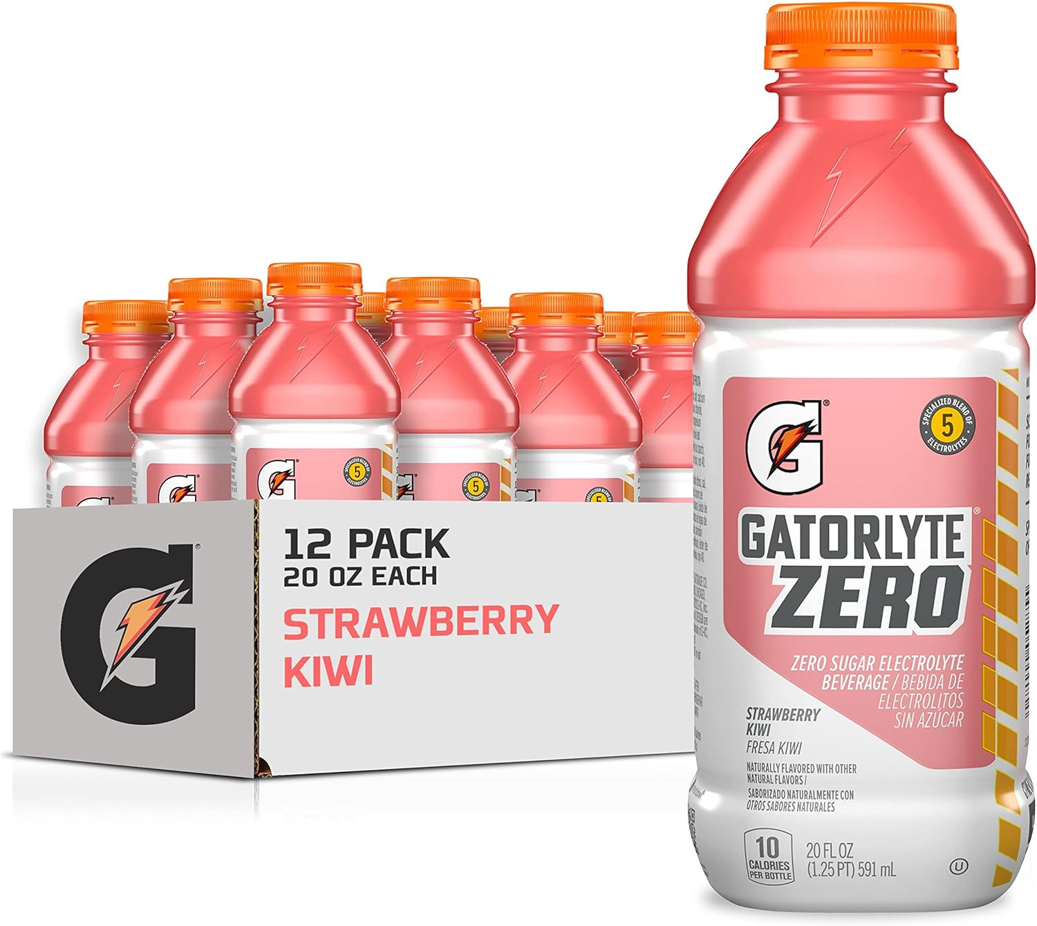 Gatorlyte Zero Electrolyte Beverage, Zero Sugar Hydration, 12 Pack 20oz Bottles