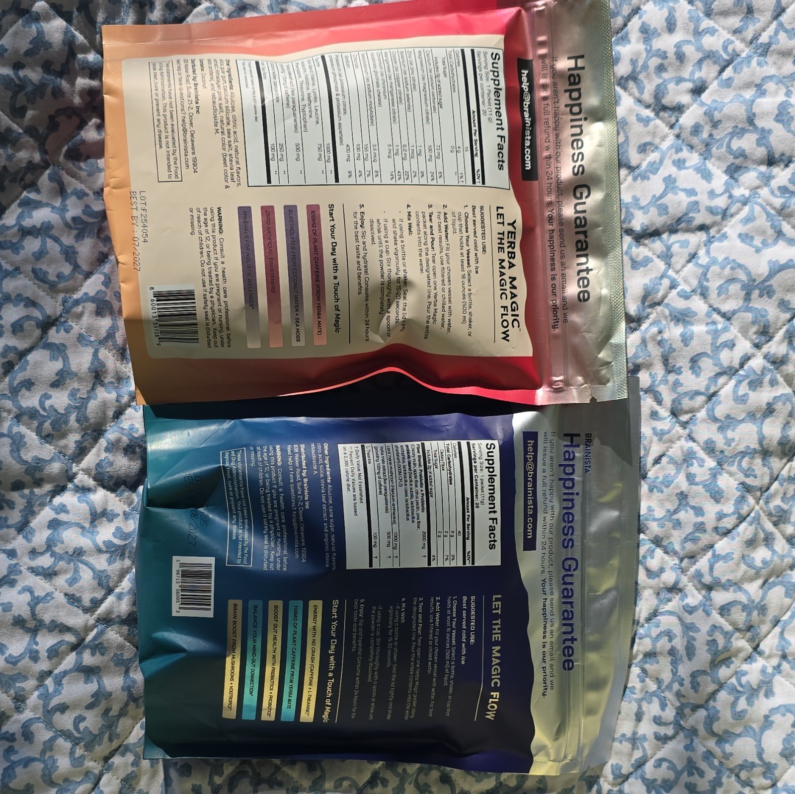 2-pack Brainista Yerba Magic Hydration + Energy Powder Sticks 20ct