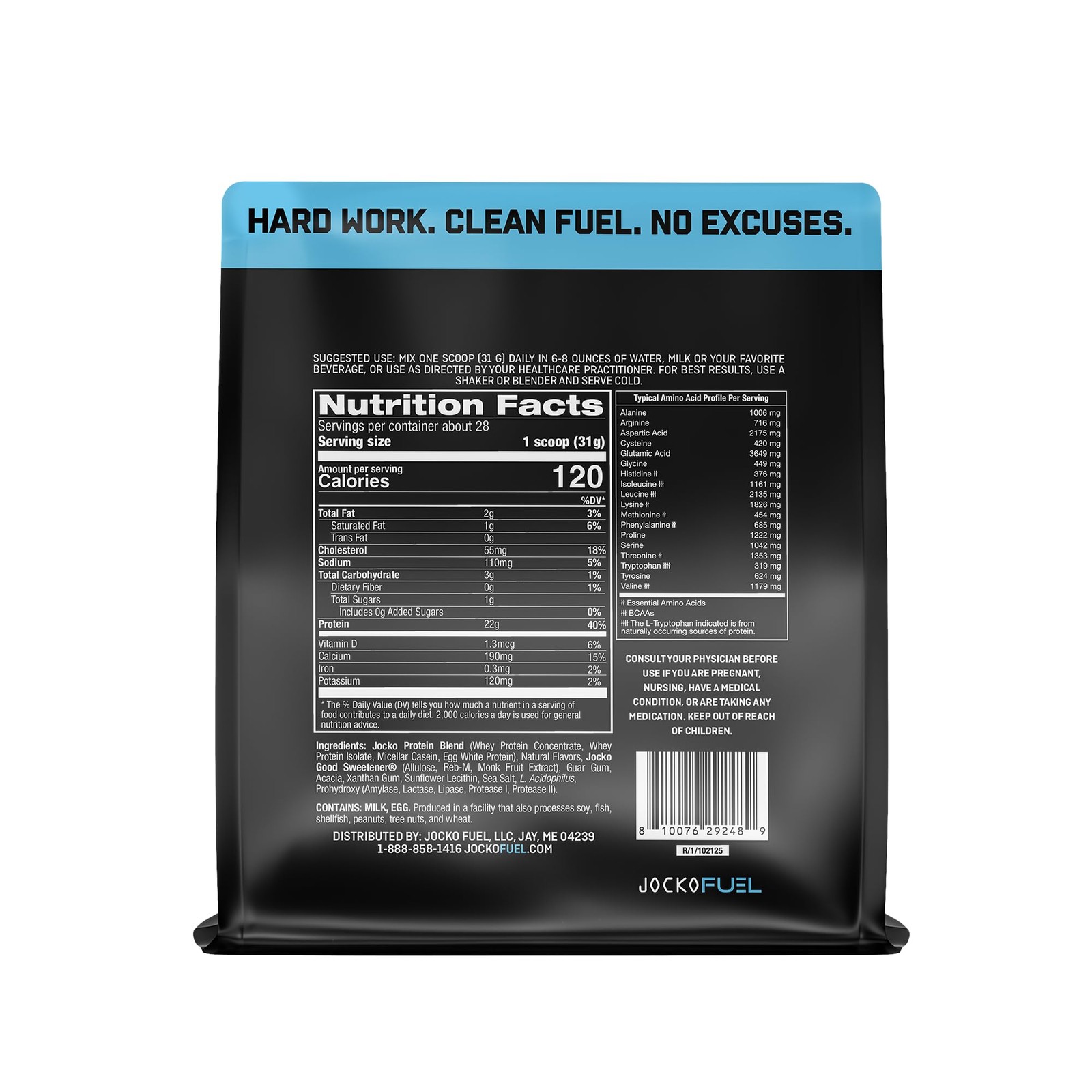 Jocko Fuel Whey Protein Powder Fruity Cereal 22G Protein Digestive Enzymes