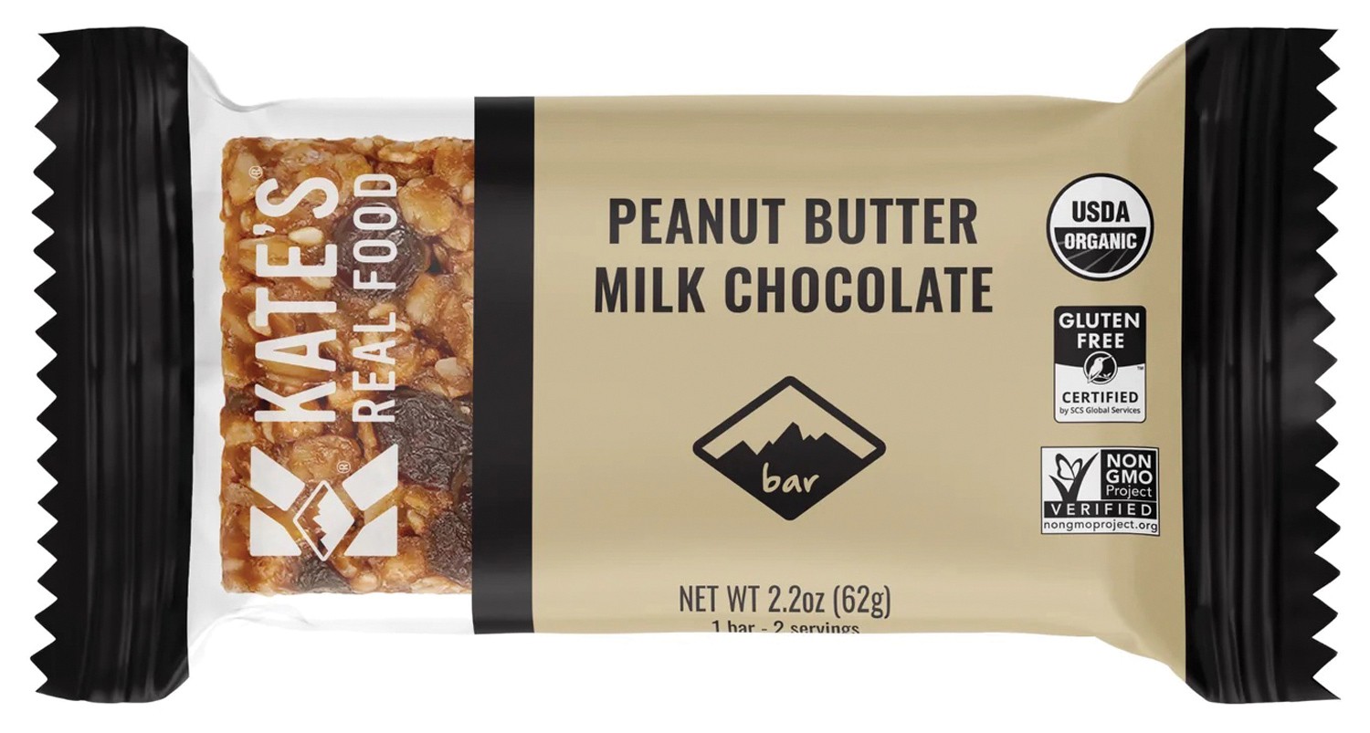 Kate’s Real Food Bars: Peanut Butter Milk Chocolate Energy Snack Pack of 12