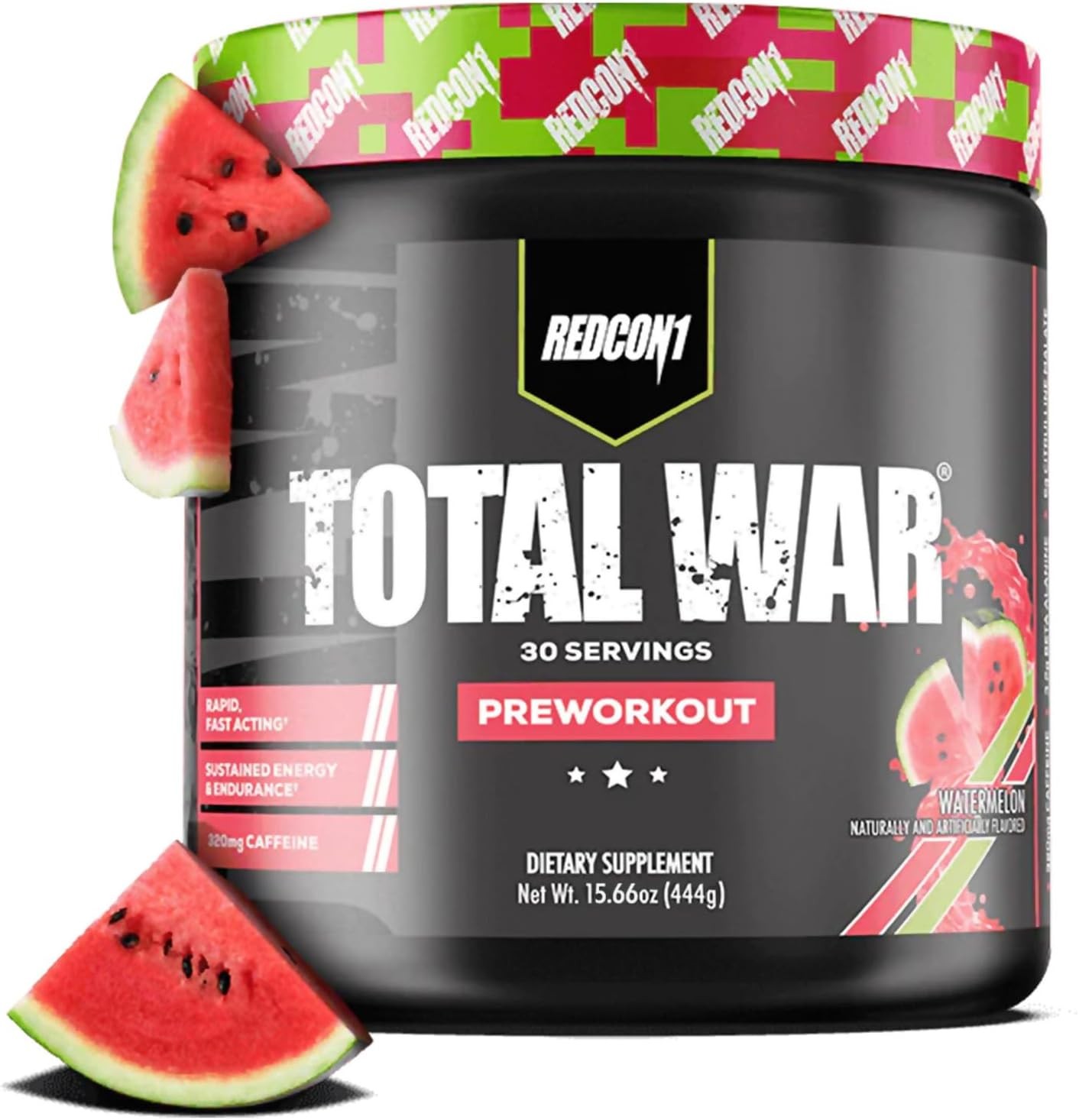 REDCON1 Total War Pre Workout, Watermelon – L Citrulline, Malic Acid, Green…