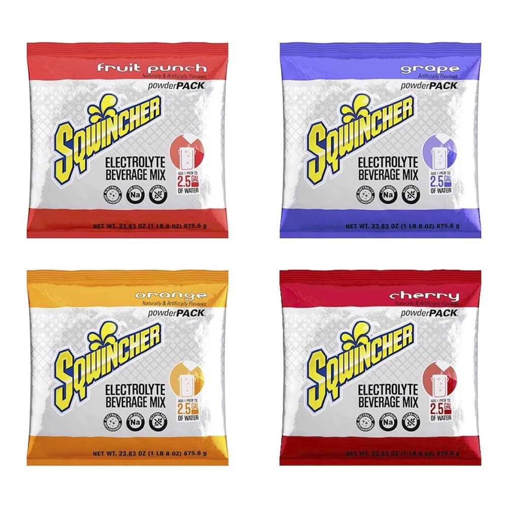 Electrolyte Powder Concentrate, Classic Fruit Mix, 2.5 Gal Yield, 4-Flavor Pack