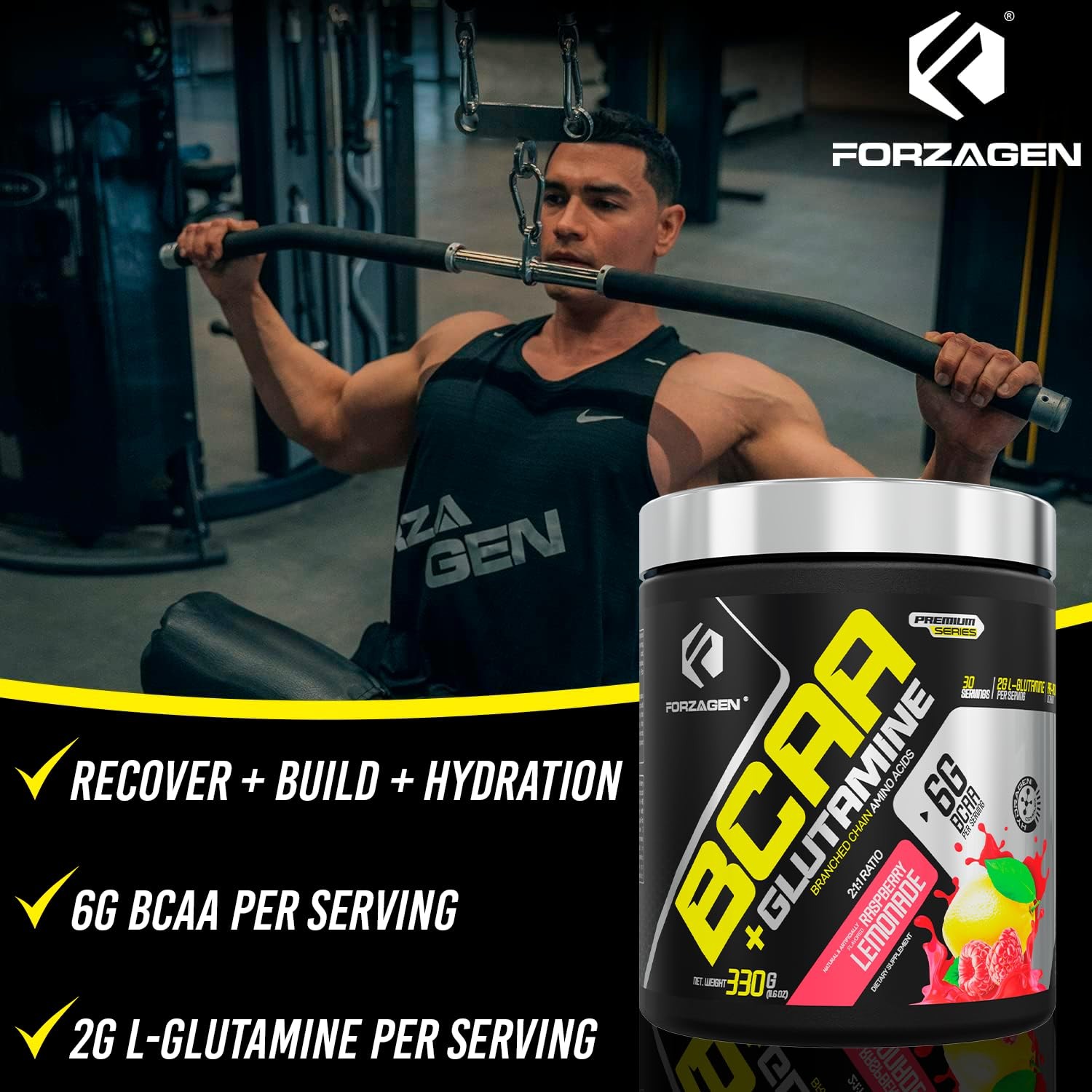 Forzagen BCAAS Amino Acids Powder with Glutamine BCAA Powder, Branched Chain …