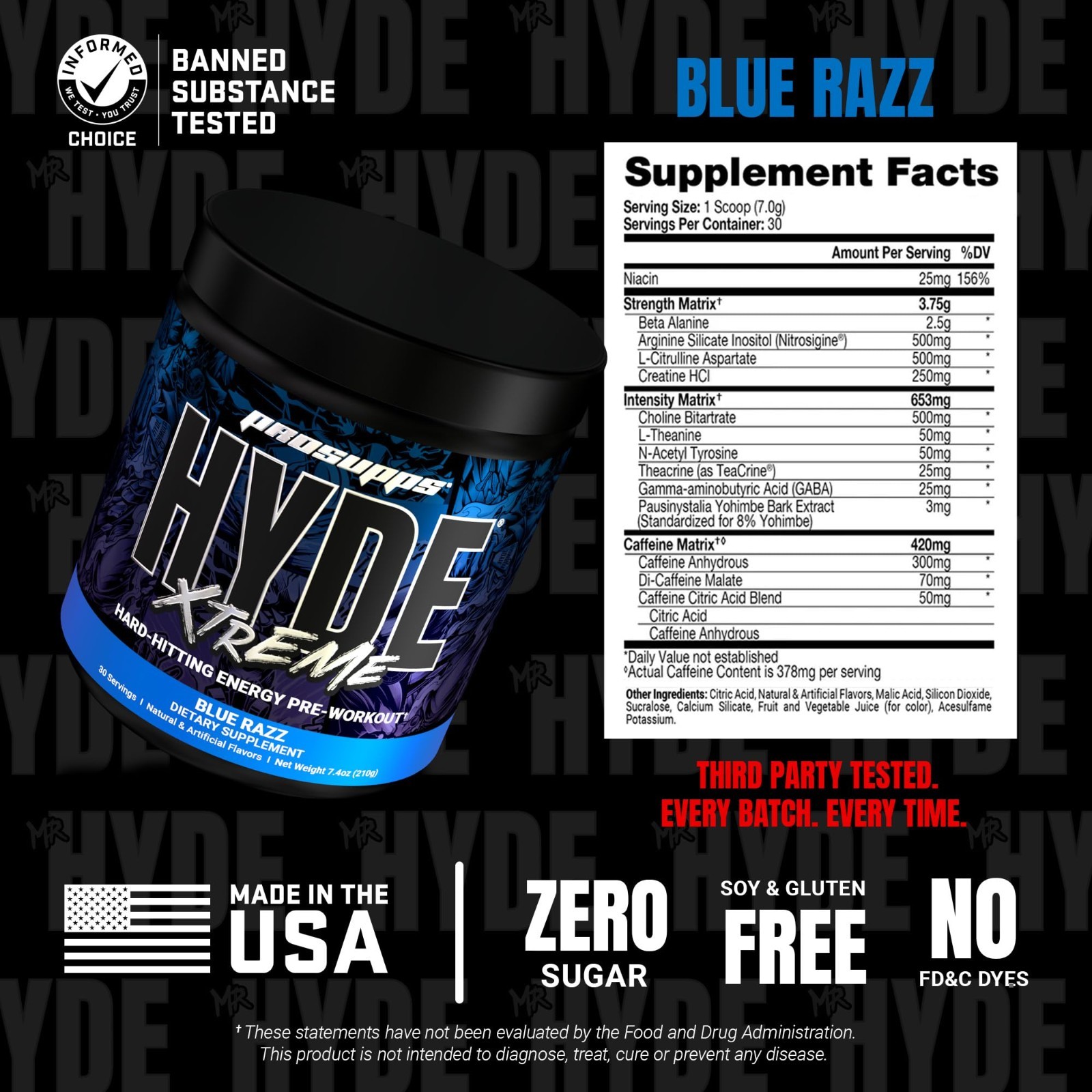 Extreme Energy Pre Workout Powder with Creatine, Beta Alanine & Caffeine – 30 Se