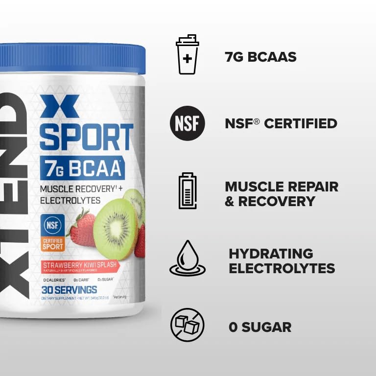 XTEND Sport BCAA Powder 12.2 Ounce (Pack of 1), Strawberry Kiwi Splash