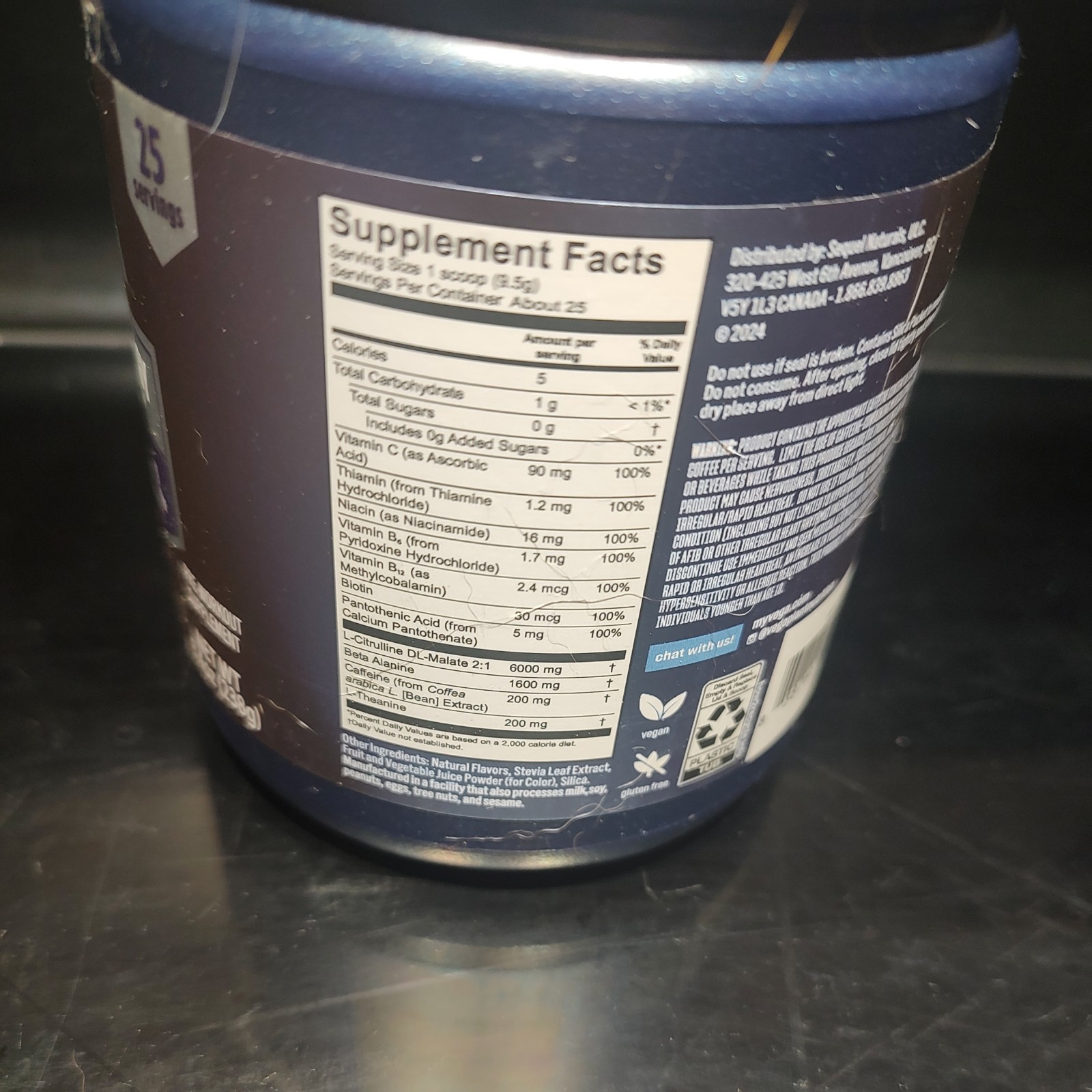Vega Pre-Workout Energy Fruit Punch 8.4 oz Powder